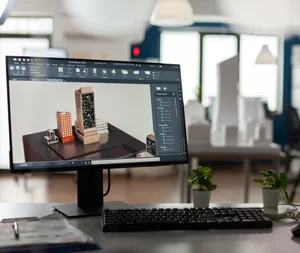 Computer monitor with architectural design program